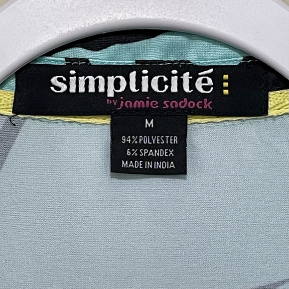 Jamie Sadock Simplicite Aqua Blue Purple Abstract Golf Polo Athleisure Size M - Picture 6 of 10